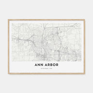 Ann Arbor Map Landscape Poster