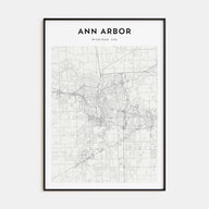 Ann Arbor Map Portrait Poster