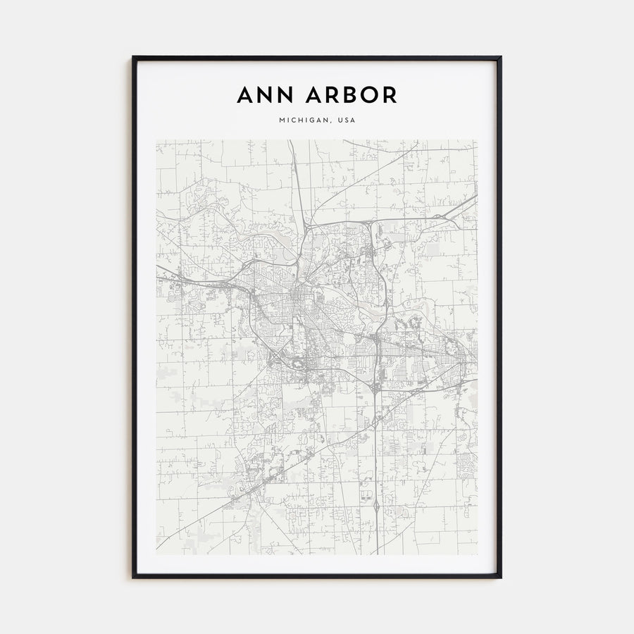 Ann Arbor Map Portrait Poster