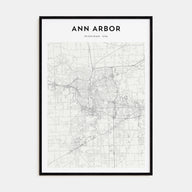 Ann Arbor Map Portrait Poster