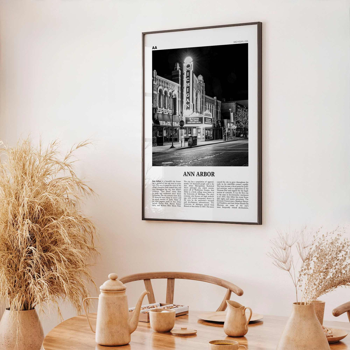 Ann Arbor Print Black and White No 1, Ann Arbor Wall Art, Ann Arbor Poster, Ann Arbor Photo, Michigan, USA, United States, North America