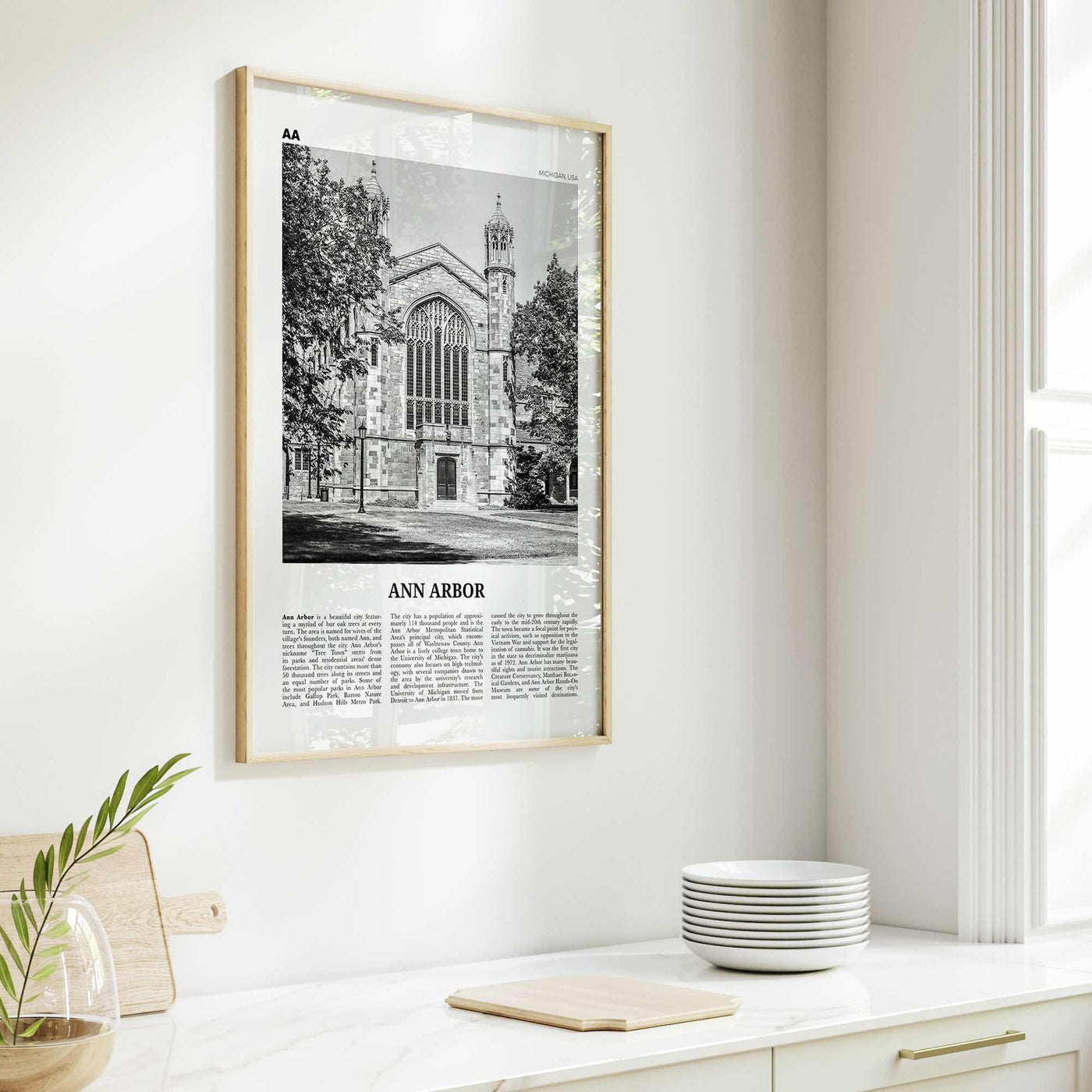 Ann Arbor Print Black and White No 2, Ann Arbor Wall Art, Ann Arbor Poster, Ann Arbor Photo, Michigan, USA, United States, North America