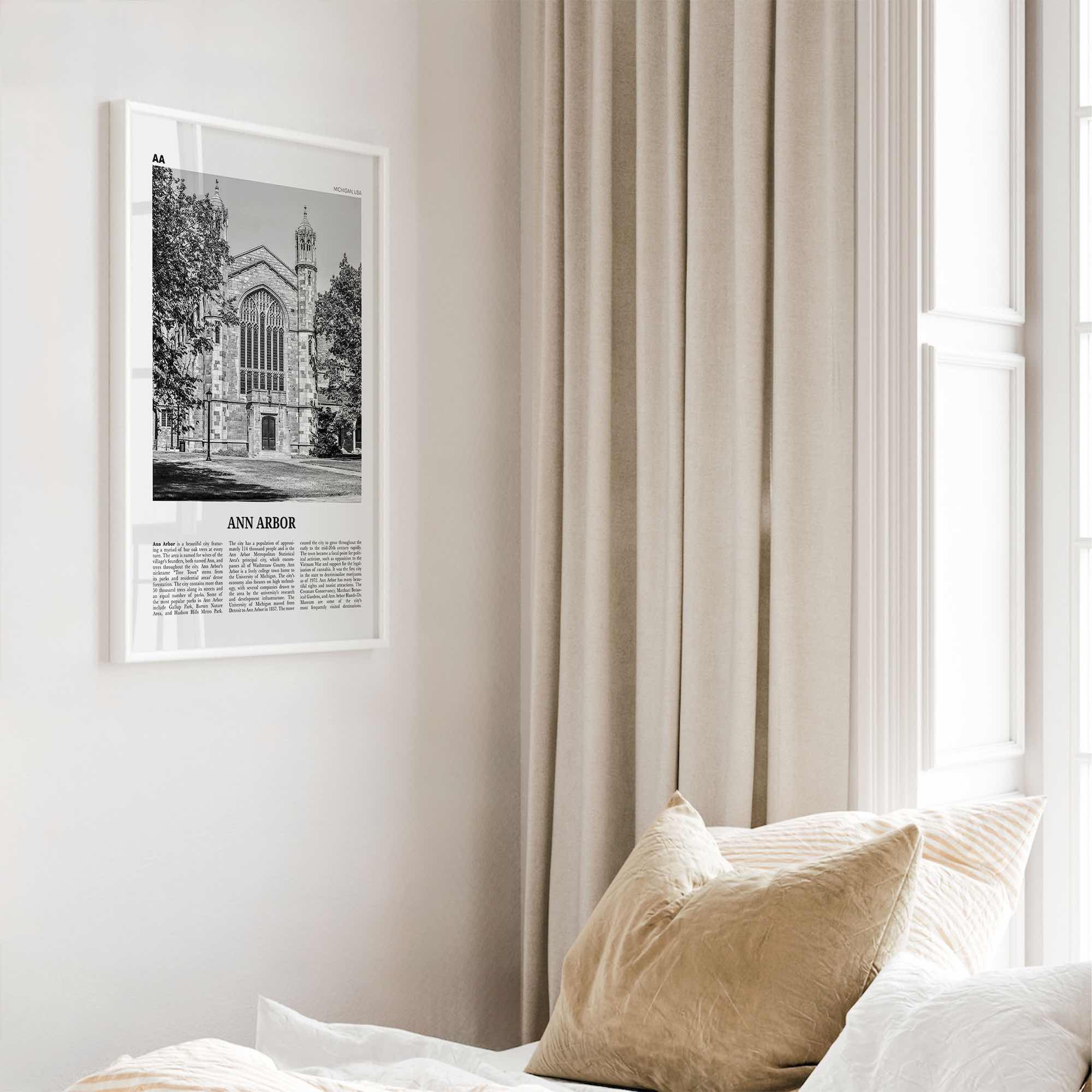 Ann Arbor Print Black and White No 2, Ann Arbor Wall Art, Ann Arbor Poster, Ann Arbor Photo, Michigan, USA, United States, North America