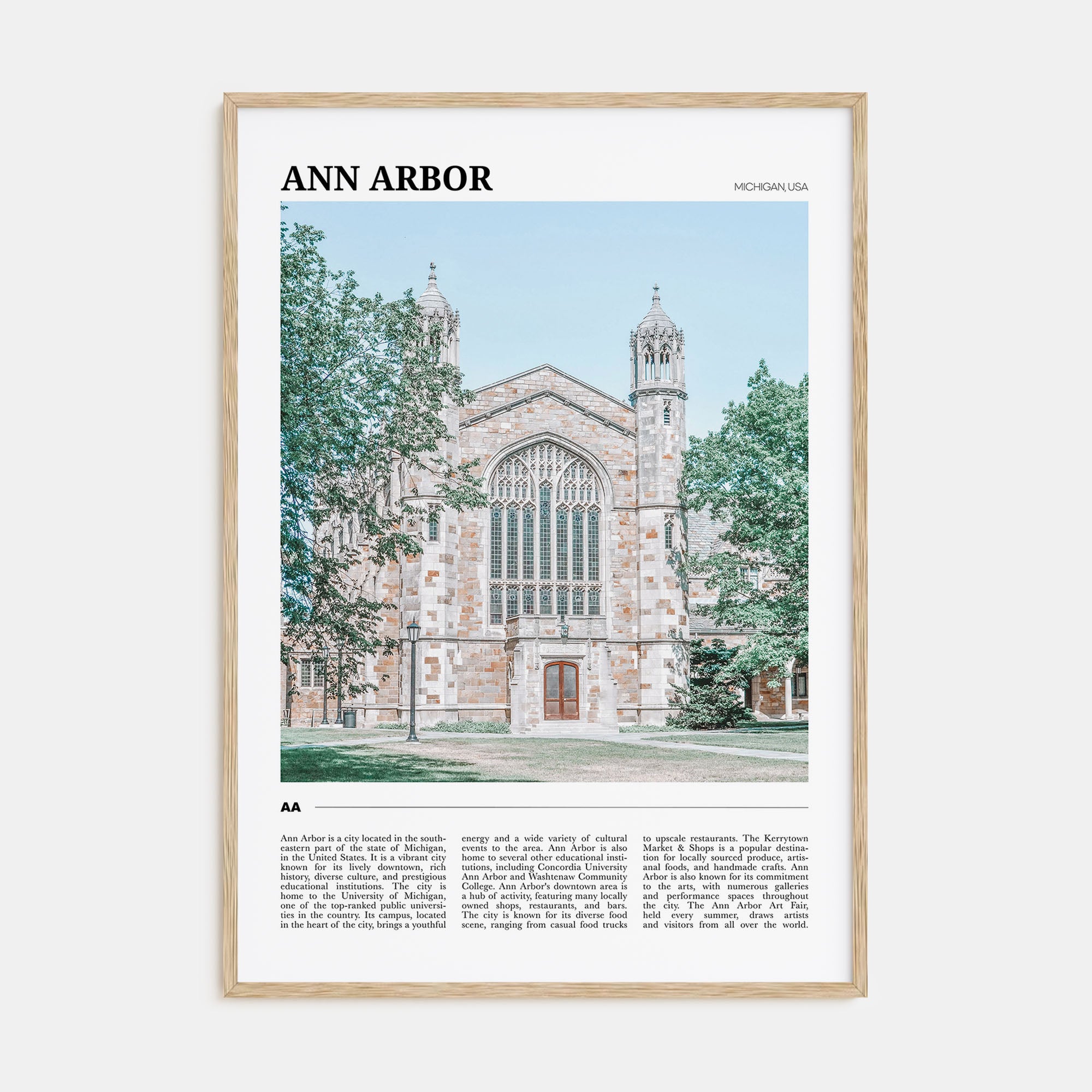 Ann Arbor Travel Color Poster