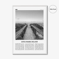 Anna Maria Island Print Black and White, Anna Maria Island Wall Art, Anna Maria Island Poster, Anna Maria Island Photo, Florida, USA