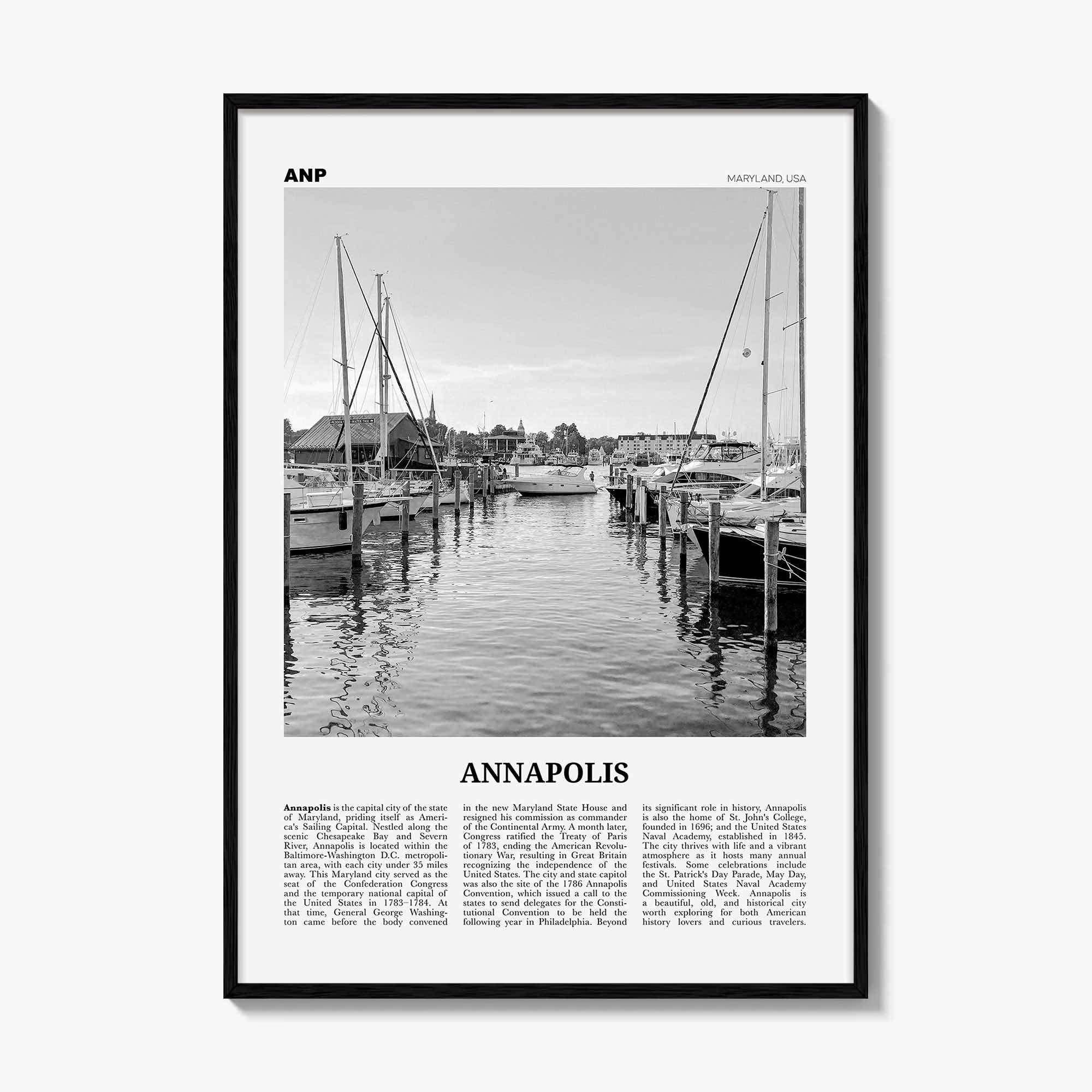 Annapolis Print Black and White No 1, Annapolis Wall Art, Annapolis Poster, Annapolis Photo, Annapolis Décor, Maryland, USA, United States