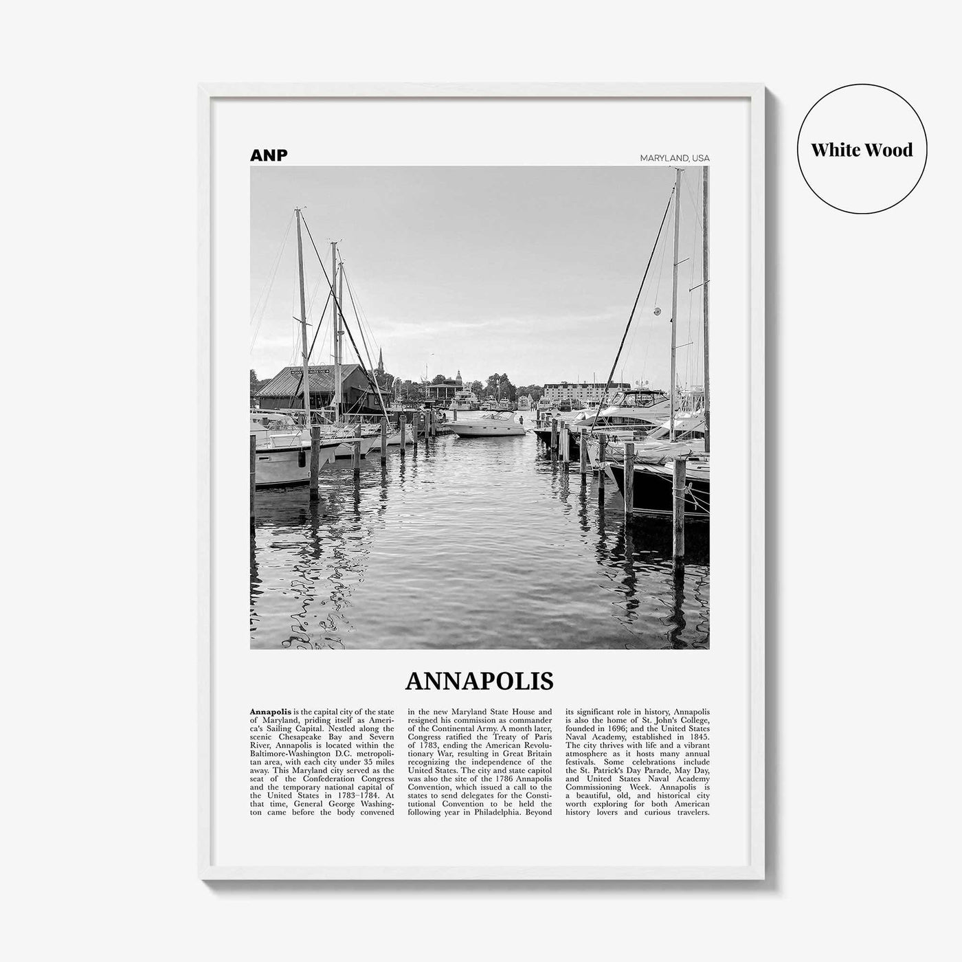 Annapolis Print Black and White No 1, Annapolis Wall Art, Annapolis Poster, Annapolis Photo, Annapolis Décor, Maryland, USA, United States