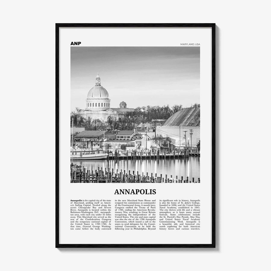 Annapolis Print Black and White No 2, Annapolis Wall Art, Annapolis Poster, Annapolis Photo, Annapolis Décor, Maryland, USA