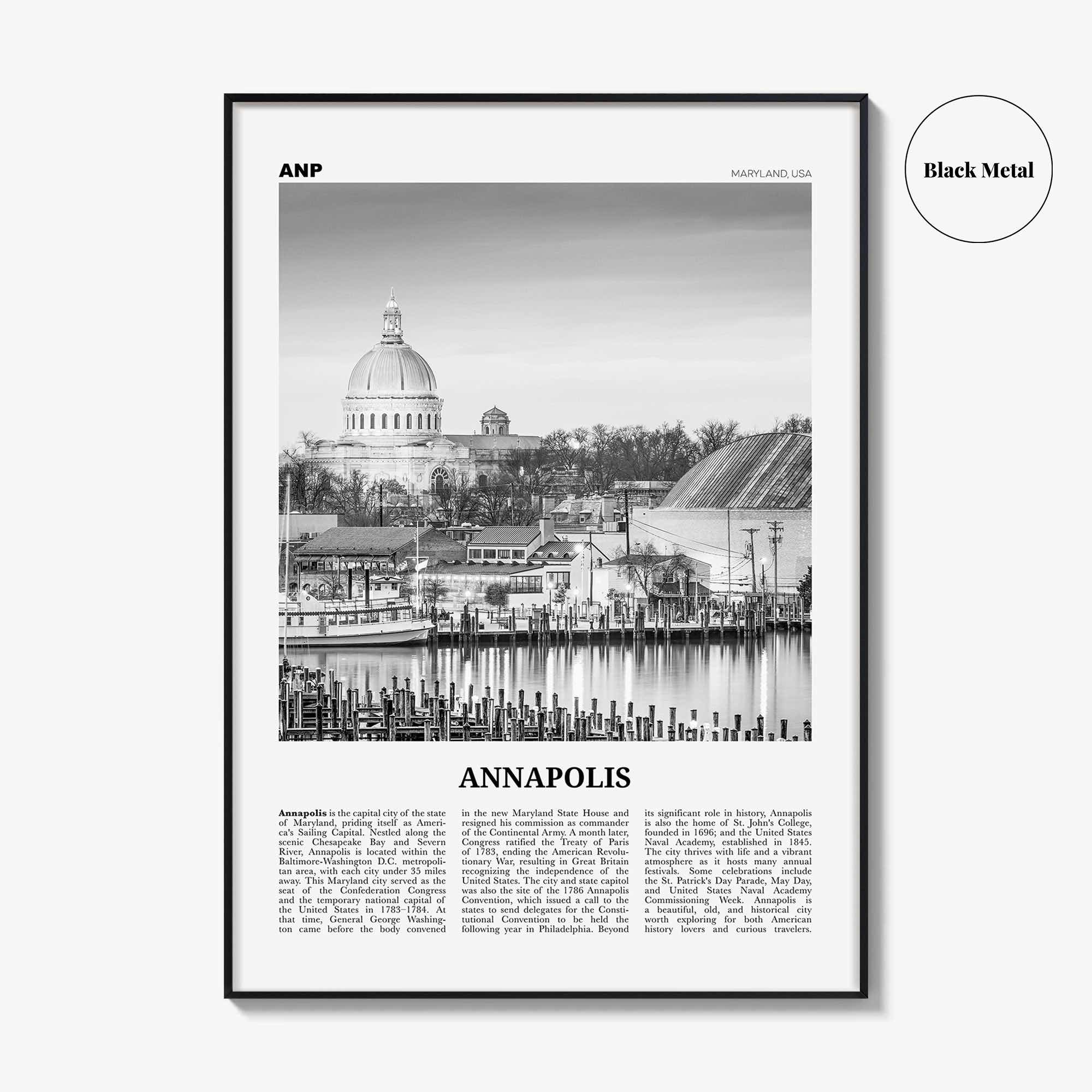 Annapolis Print Black and White No 2, Annapolis Wall Art, Annapolis Poster, Annapolis Photo, Annapolis Décor, Maryland, USA
