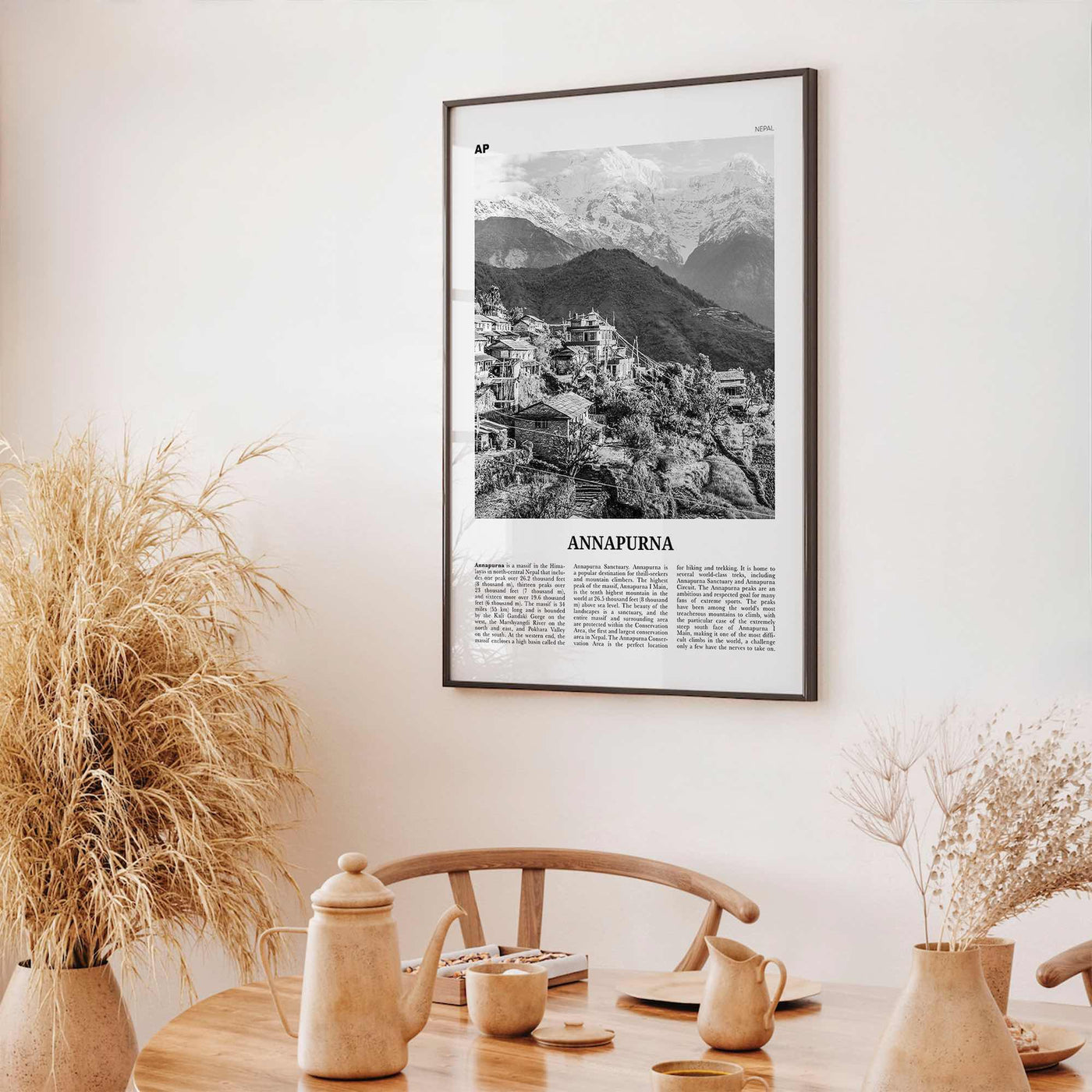 Annapurna Print Black and White, Annapurna Wall Art, Annapurna Poster, Annapurna Photo, Nepal