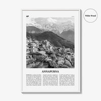 Annapurna Print Black and White, Annapurna Wall Art, Annapurna Poster, Annapurna Photo, Nepal