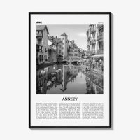 Annecy Print Black and White, Annecy Wall Art, Annecy Poster, Annecy Photo, Annecy Wall Décor, Annecy Map, France