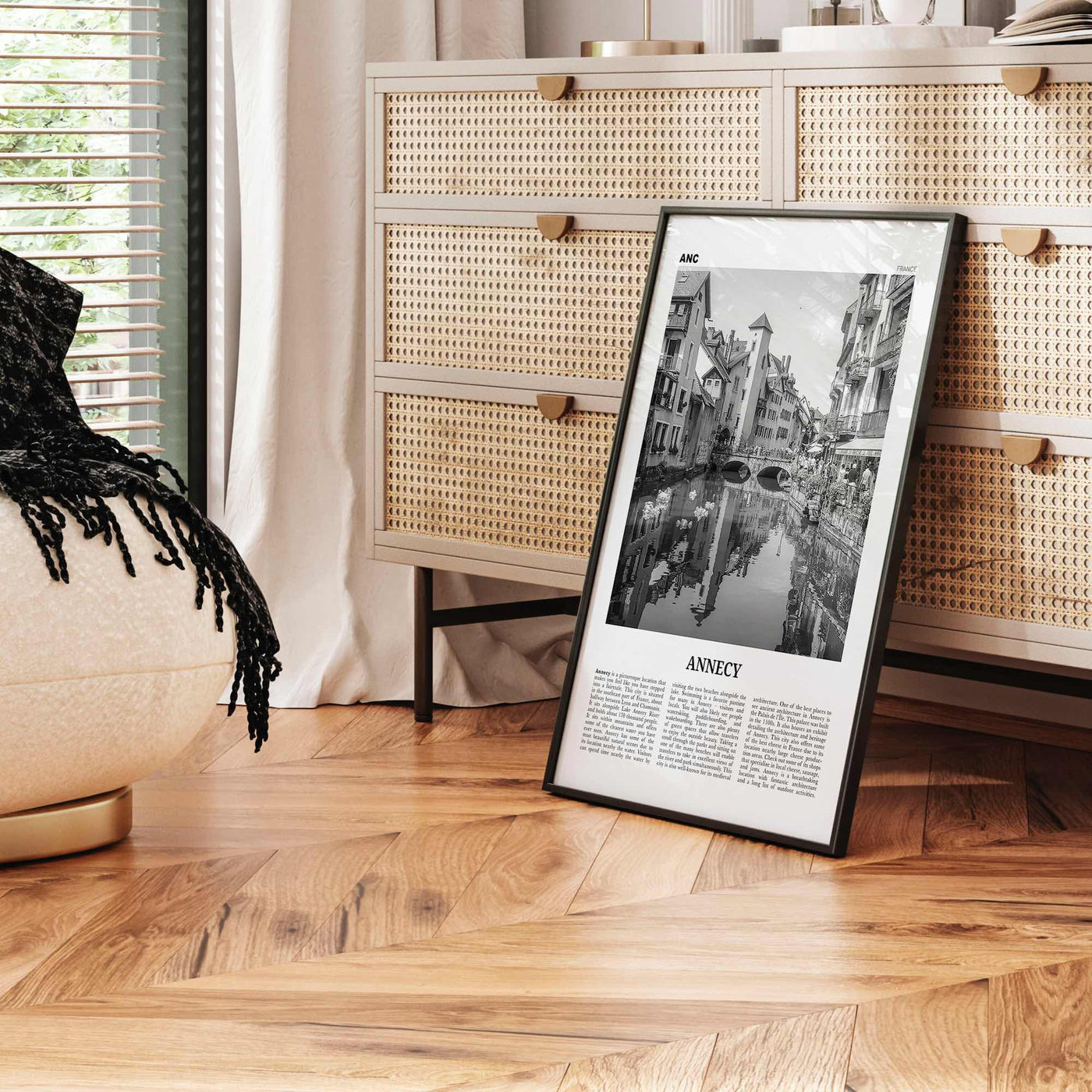 Annecy Print Black and White, Annecy Wall Art, Annecy Poster, Annecy Photo, Annecy Wall Décor, Annecy Map, France