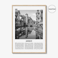 Annecy Print Black and White, Annecy Wall Art, Annecy Poster, Annecy Photo, Annecy Wall Décor, Annecy Map, France
