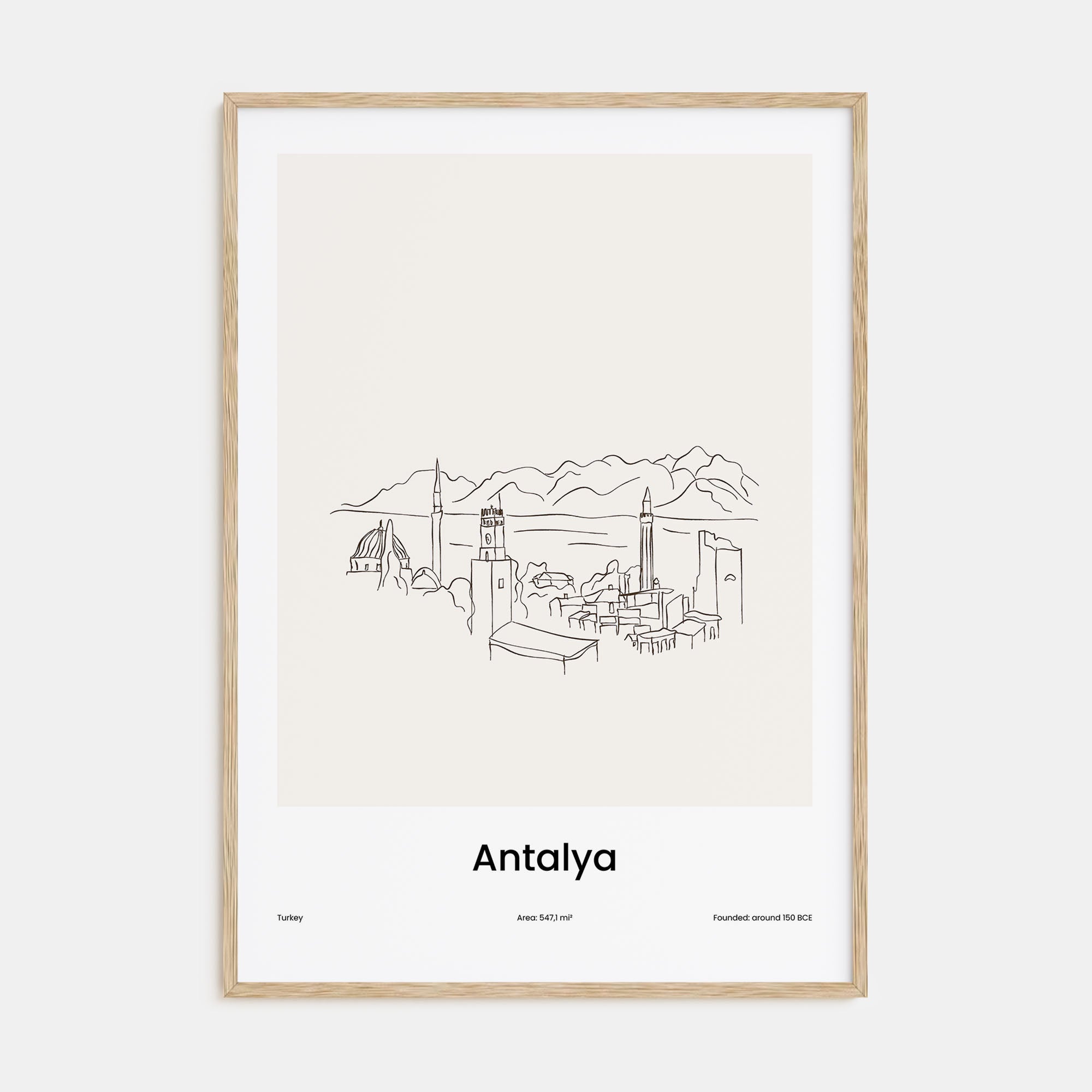 Antalya Drawn Poster