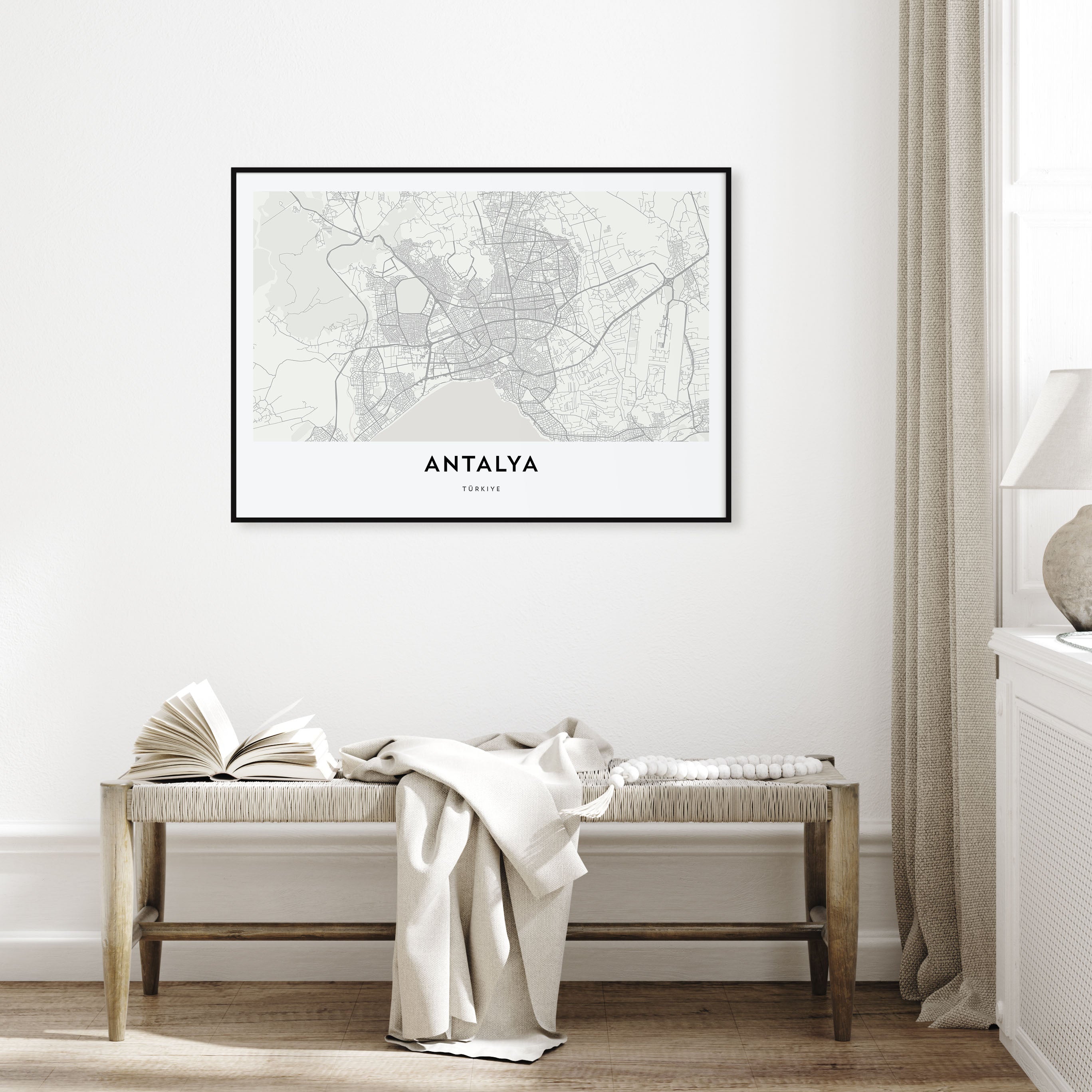 Antalya Map Landscape Poster
