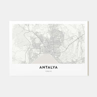 Antalya Map Landscape Poster