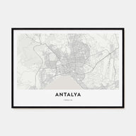 Antalya Map Landscape Poster