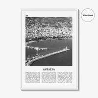 Antalya Print Black and White, Antalya Wall Art, Antalya Poster, Antalya Photo, Antalya Wall Décor, Turkey, Anatolia, Türkiye, Turkish