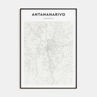 Antananarivo Map Portrait Poster