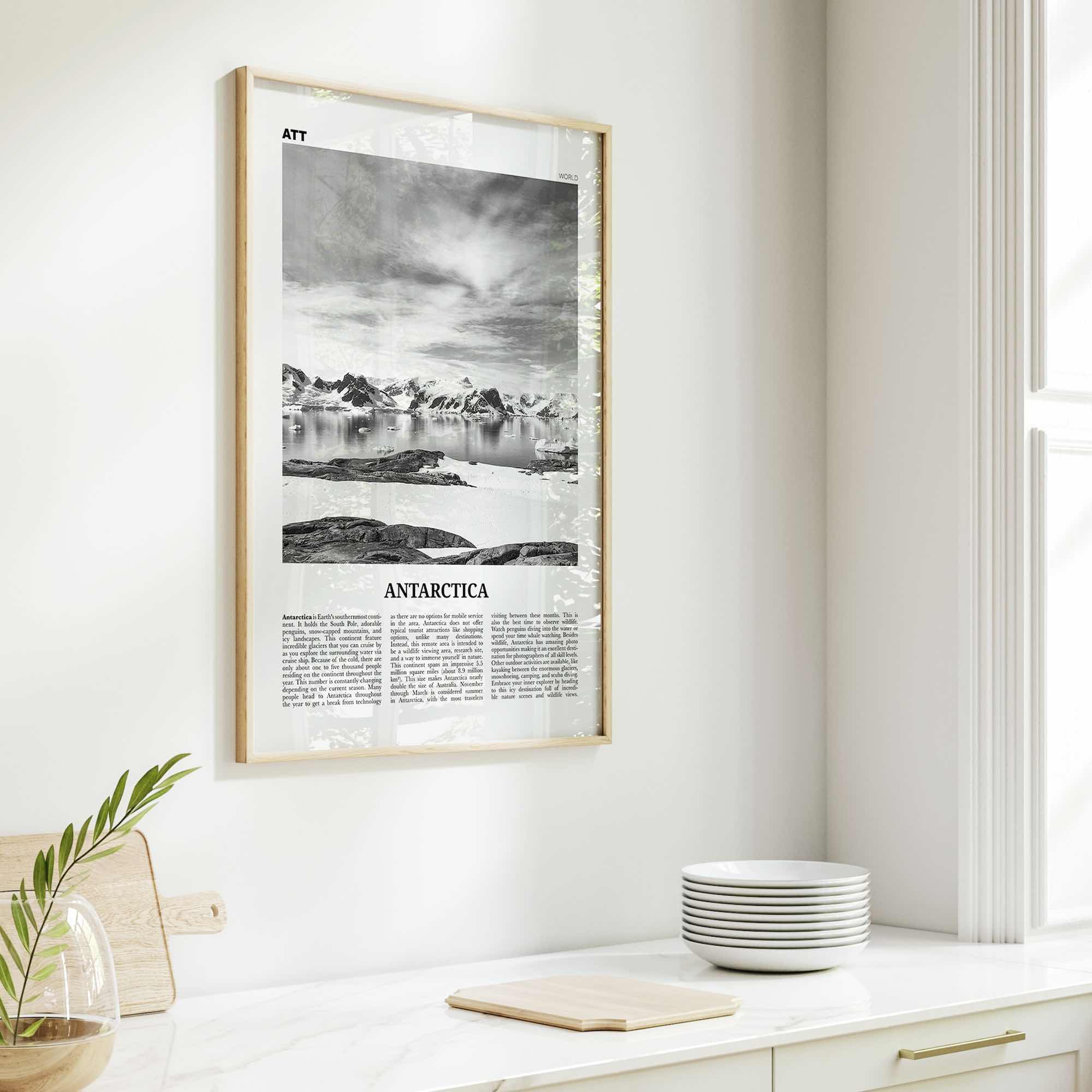 Antarctica Print Black and White, Antarctica Wall Art, Antarctica Poster, Antarctica Photo, Antarctica Wall Décor, Antarctica Map