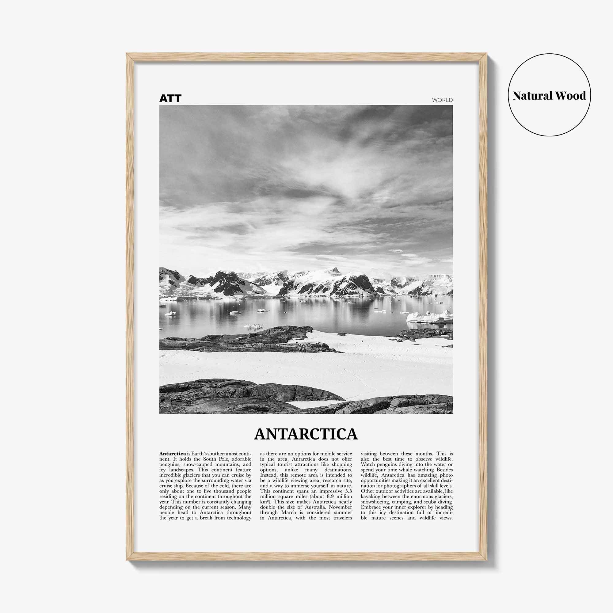 Antarctica Print Black and White, Antarctica Wall Art, Antarctica Poster, Antarctica Photo, Antarctica Wall Décor, Antarctica Map