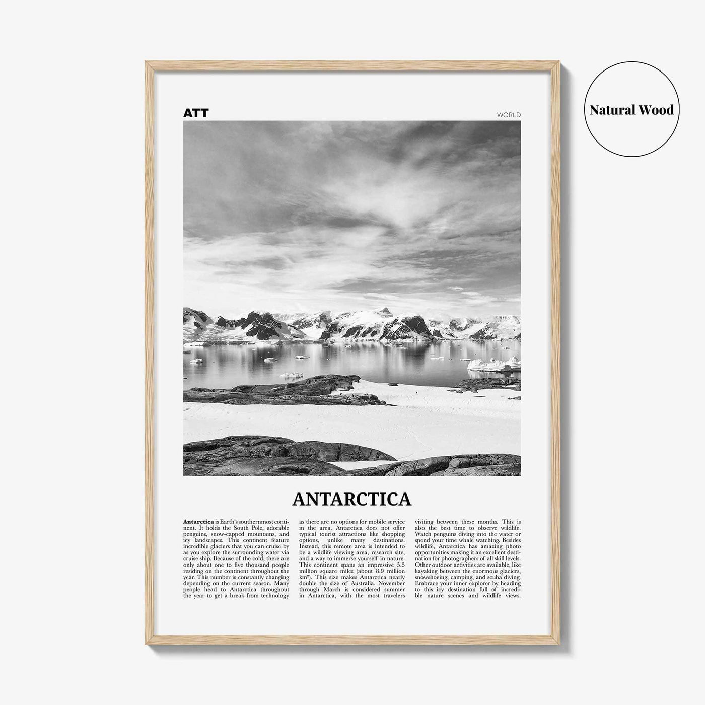 Antarctica Print Black and White, Antarctica Wall Art, Antarctica Poster, Antarctica Photo, Antarctica Wall Décor, Antarctica Map