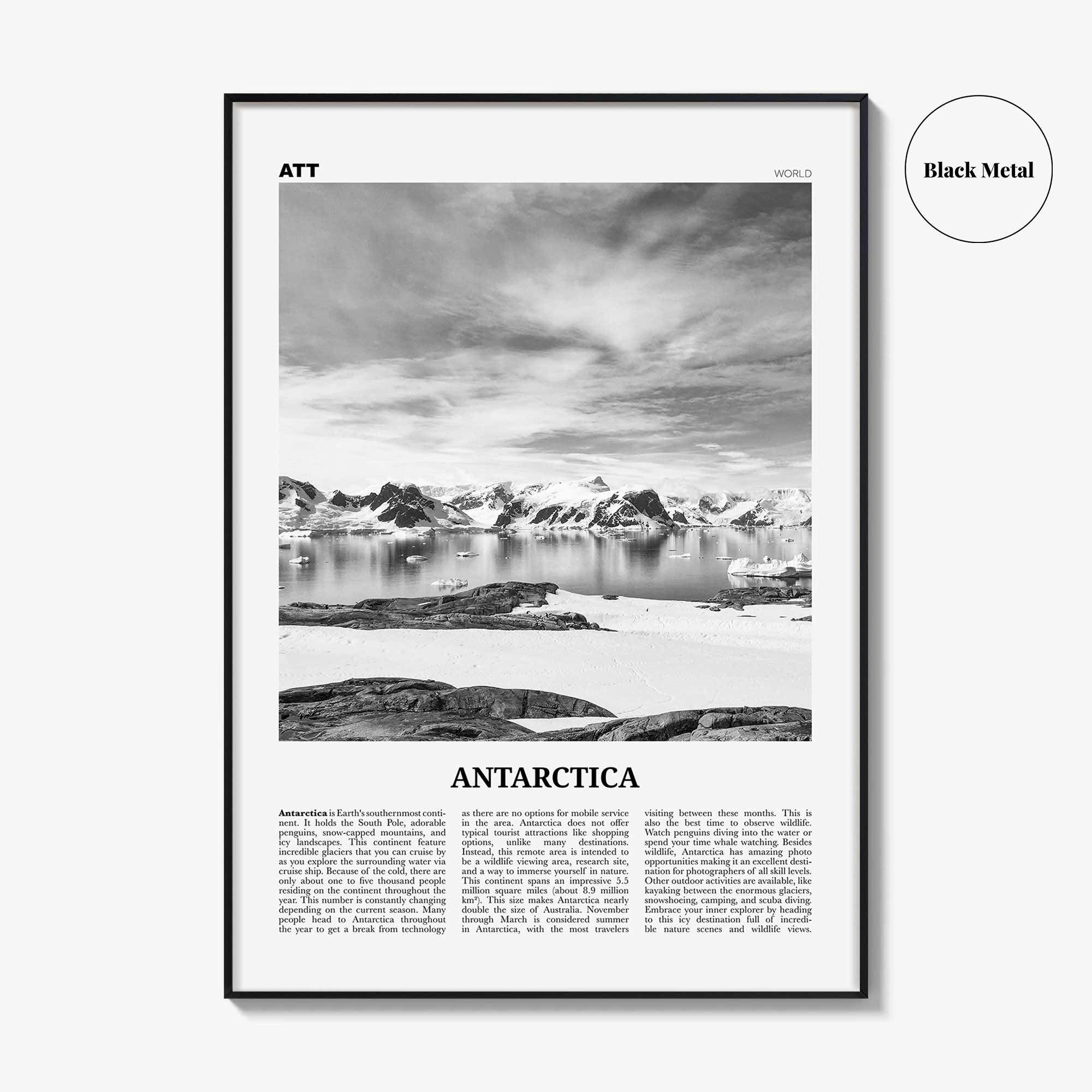 Antarctica Print Black and White, Antarctica Wall Art, Antarctica Poster, Antarctica Photo, Antarctica Wall Décor, Antarctica Map
