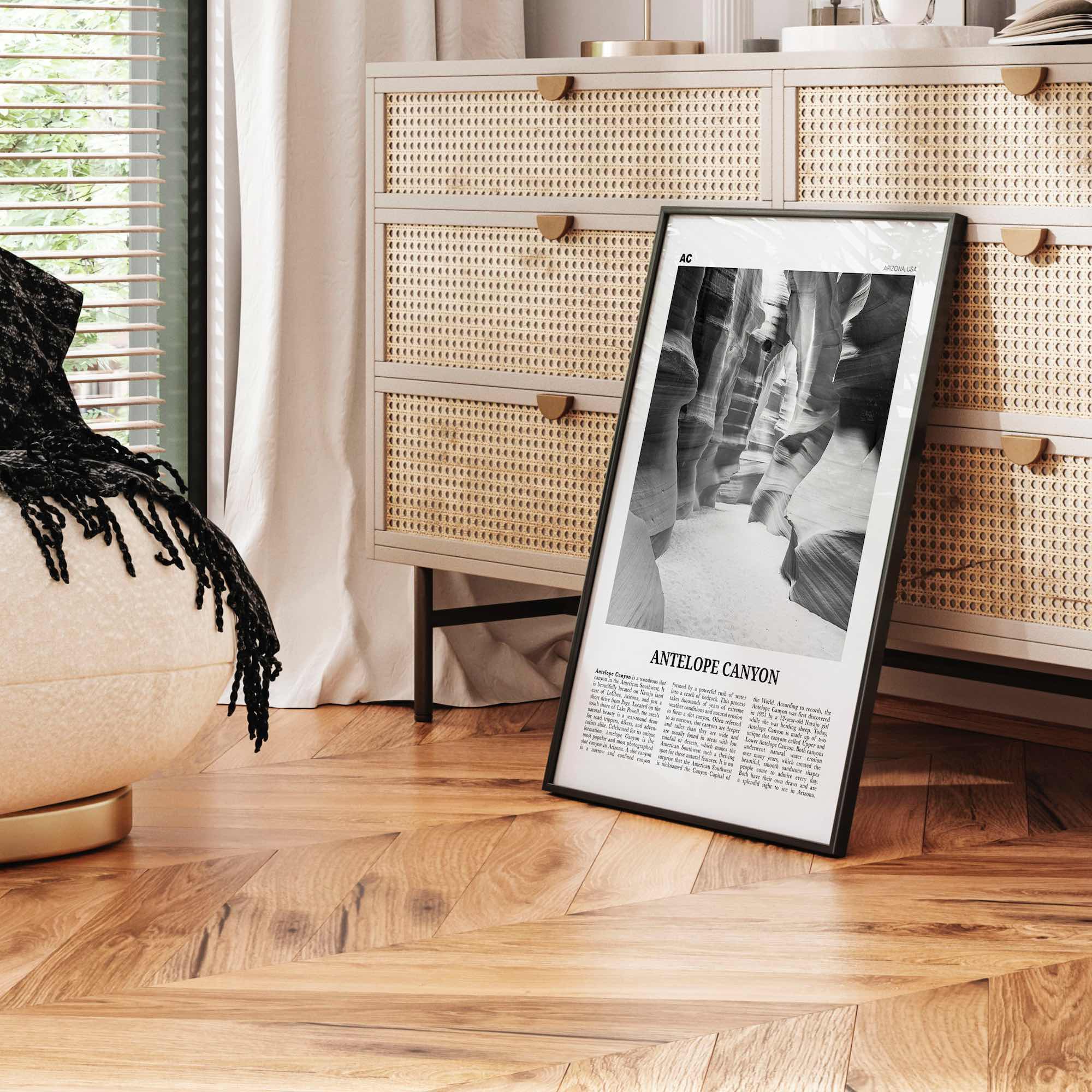 Antelope Canyon Print Black and White, Antelope Canyon Art, Antelope Canyon Poster, Antelope Canyon Photo, Wall Décor, Antelope Canyon Map