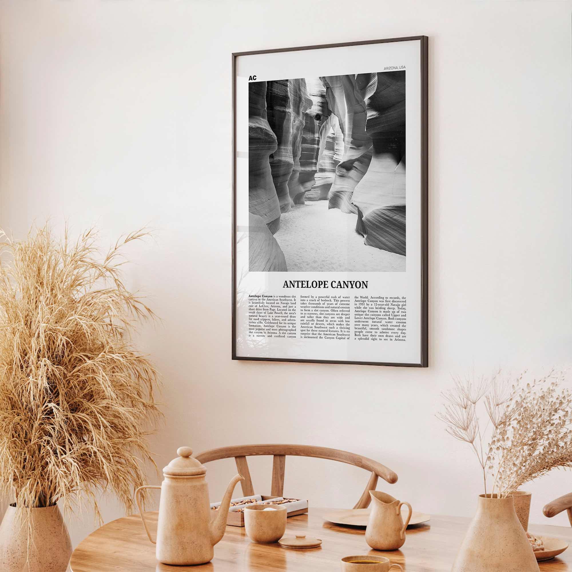 Antelope Canyon Print Black and White, Antelope Canyon Art, Antelope Canyon Poster, Antelope Canyon Photo, Wall Décor, Antelope Canyon Map