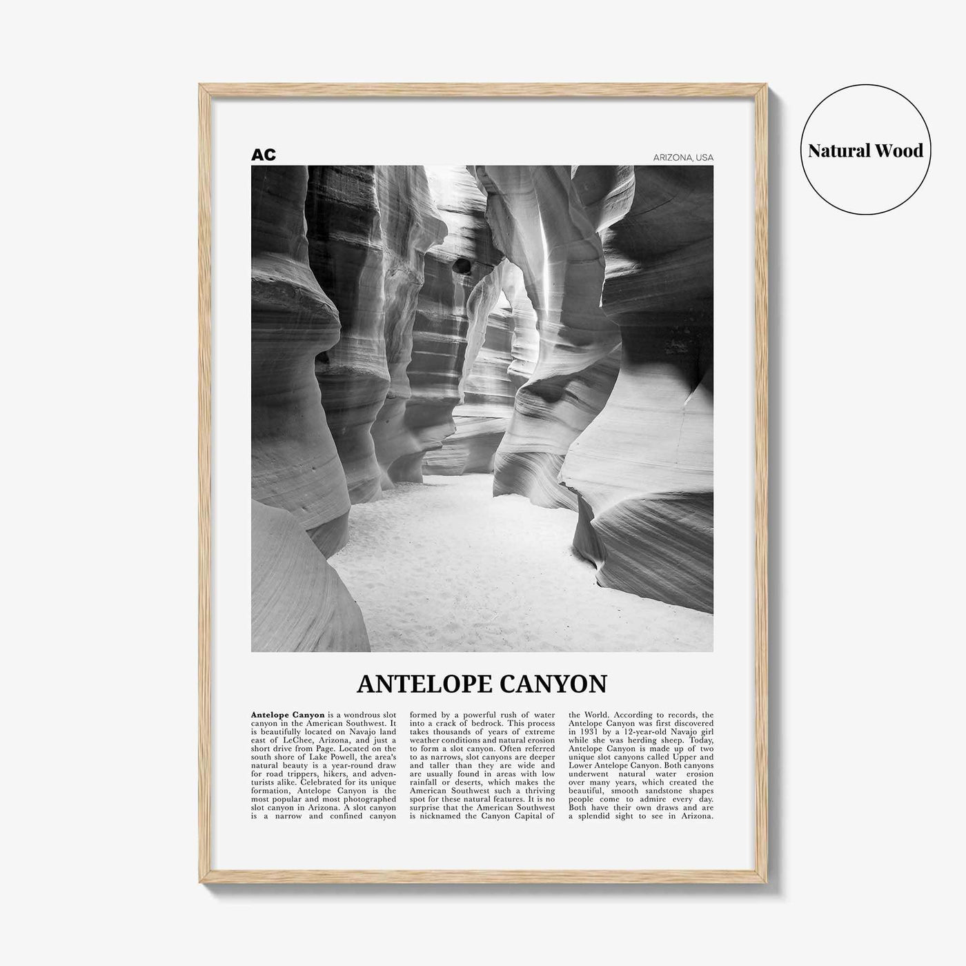 Antelope Canyon Print Black and White, Antelope Canyon Art, Antelope Canyon Poster, Antelope Canyon Photo, Wall Décor, Antelope Canyon Map