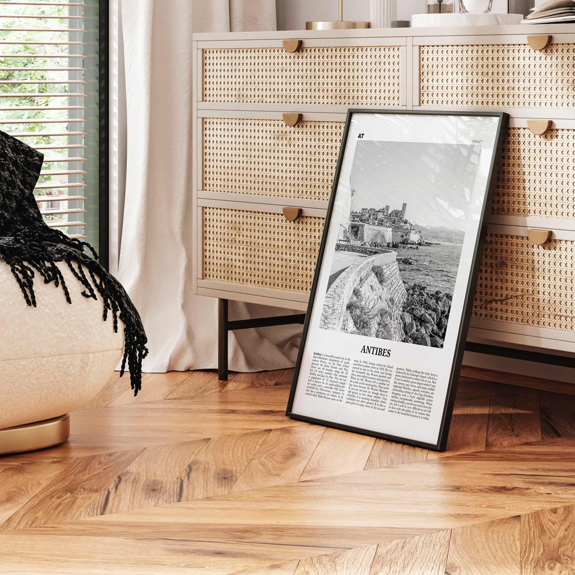 Antibes Print Black and White, Antibes Wall Art, Antibes Poster, Antibes Photo, Antibes Wall Décor, France, Antíbol, Alpes-Côte d'Azur,