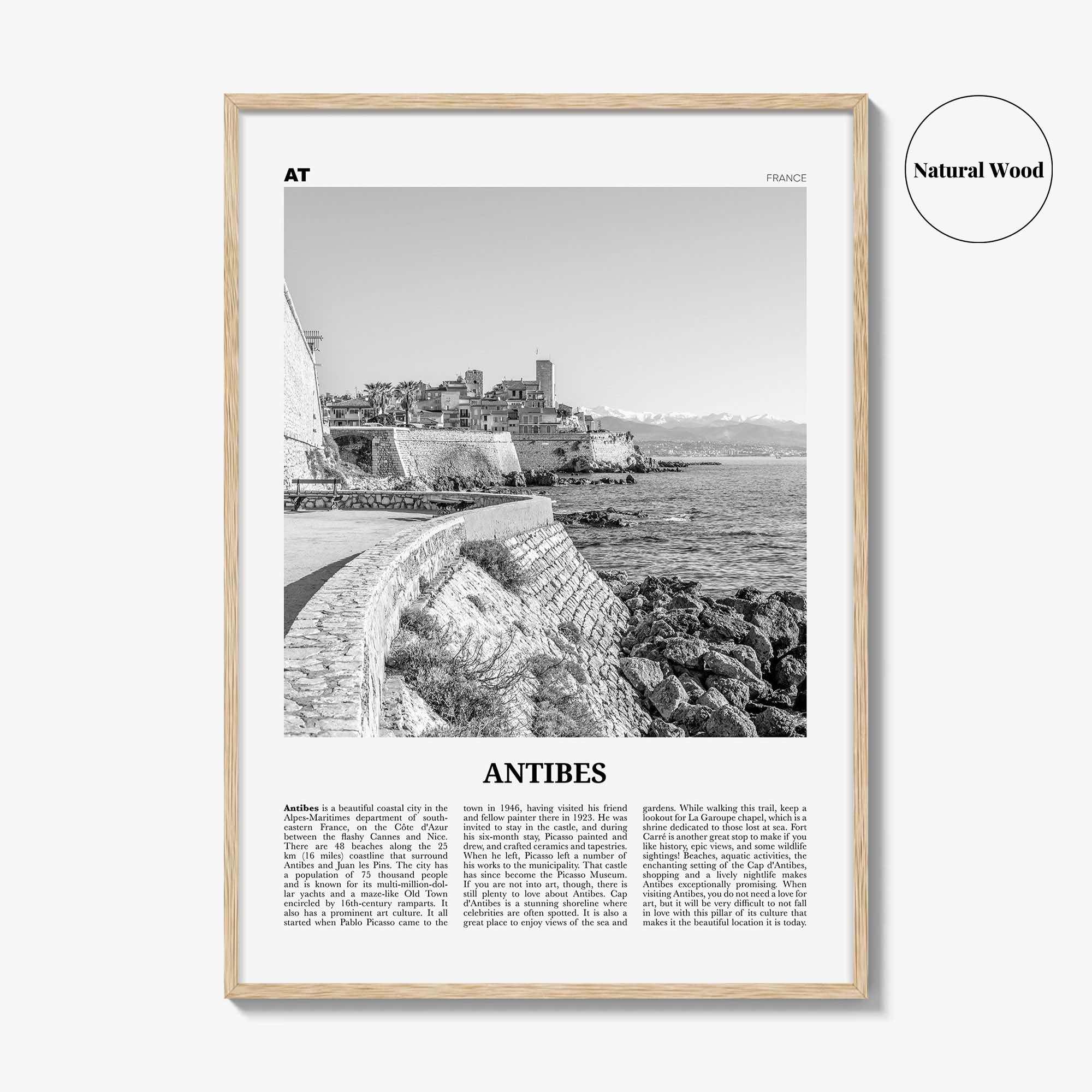 Antibes Print Black and White, Antibes Wall Art, Antibes Poster, Antibes Photo, Antibes Wall Décor, France, Antíbol, Alpes-Côte d'Azur,
