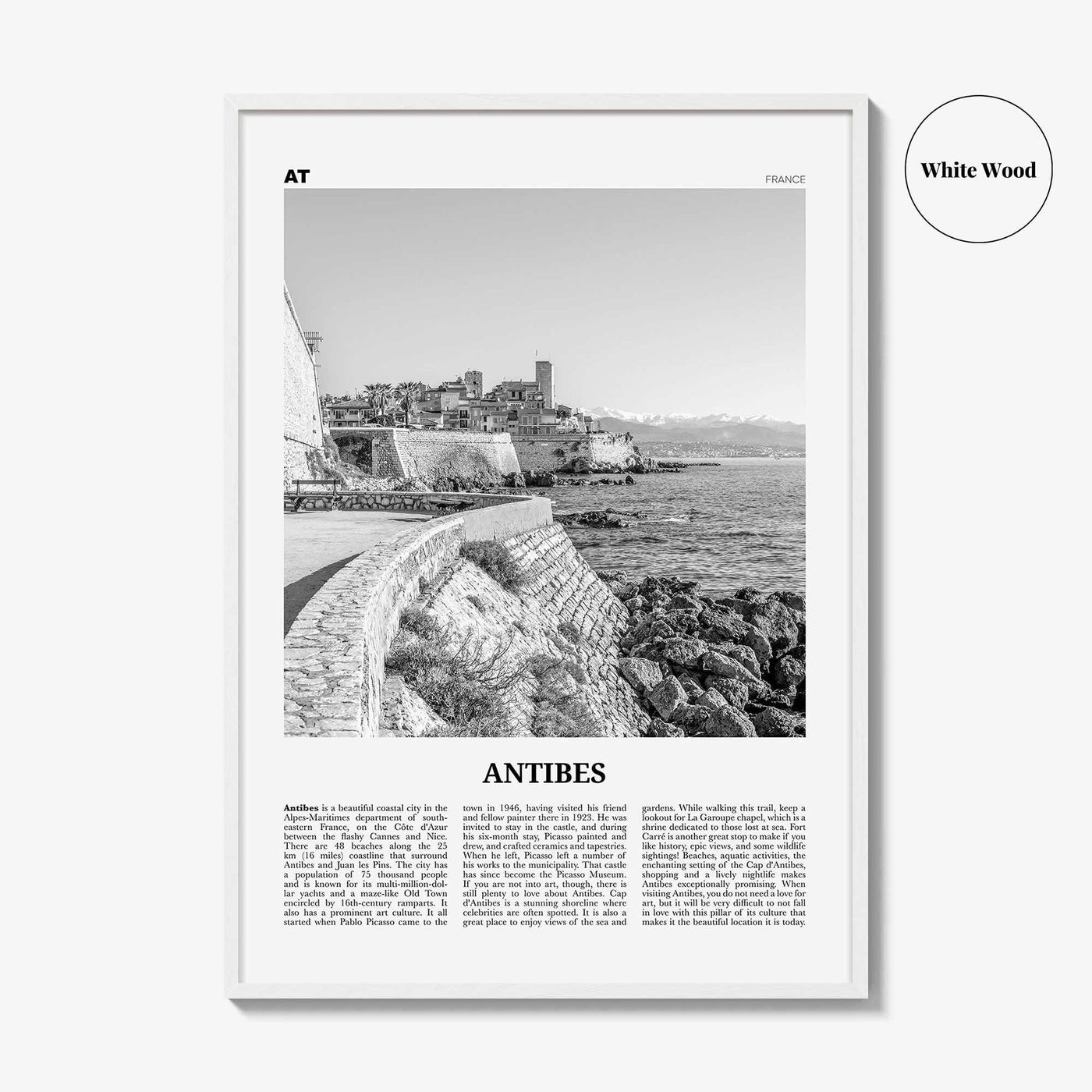 Antibes Print Black and White, Antibes Wall Art, Antibes Poster, Antibes Photo, Antibes Wall Décor, France, Antíbol, Alpes-Côte d'Azur,