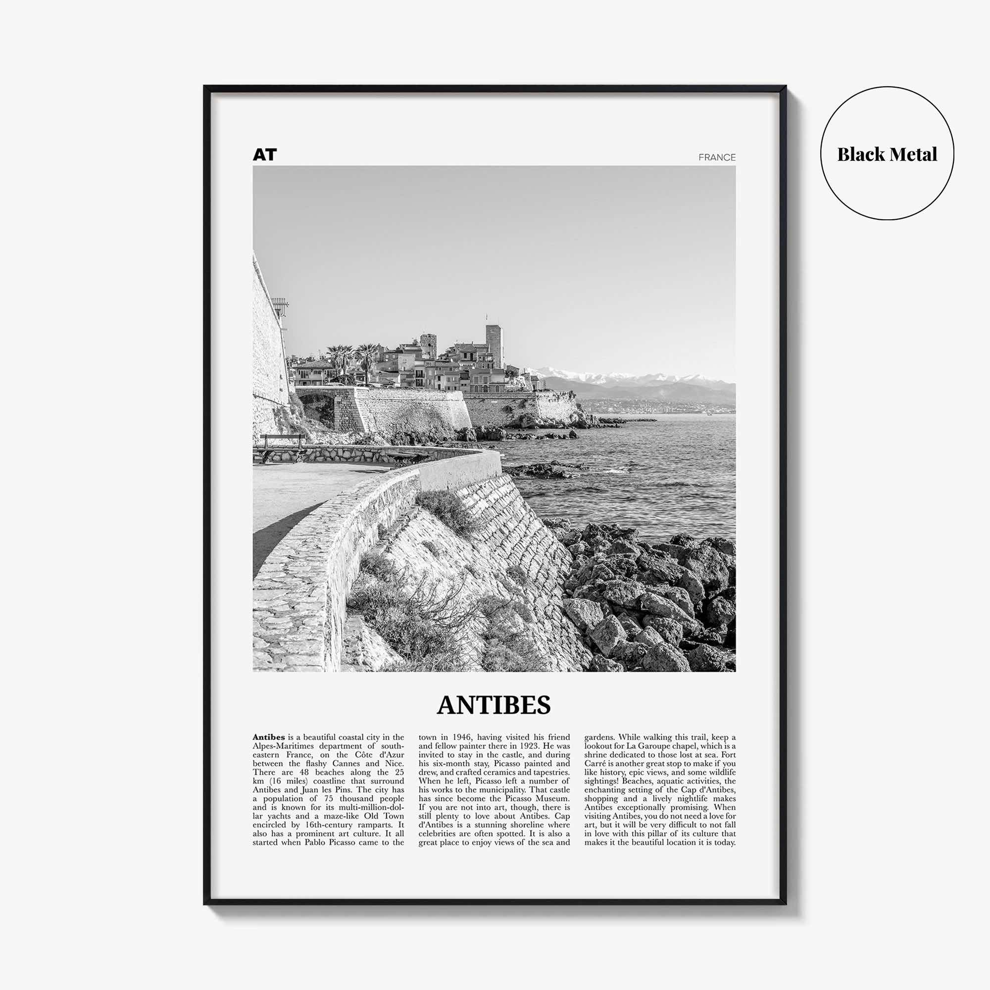 Antibes Print Black and White, Antibes Wall Art, Antibes Poster, Antibes Photo, Antibes Wall Décor, France, Antíbol, Alpes-Côte d'Azur,