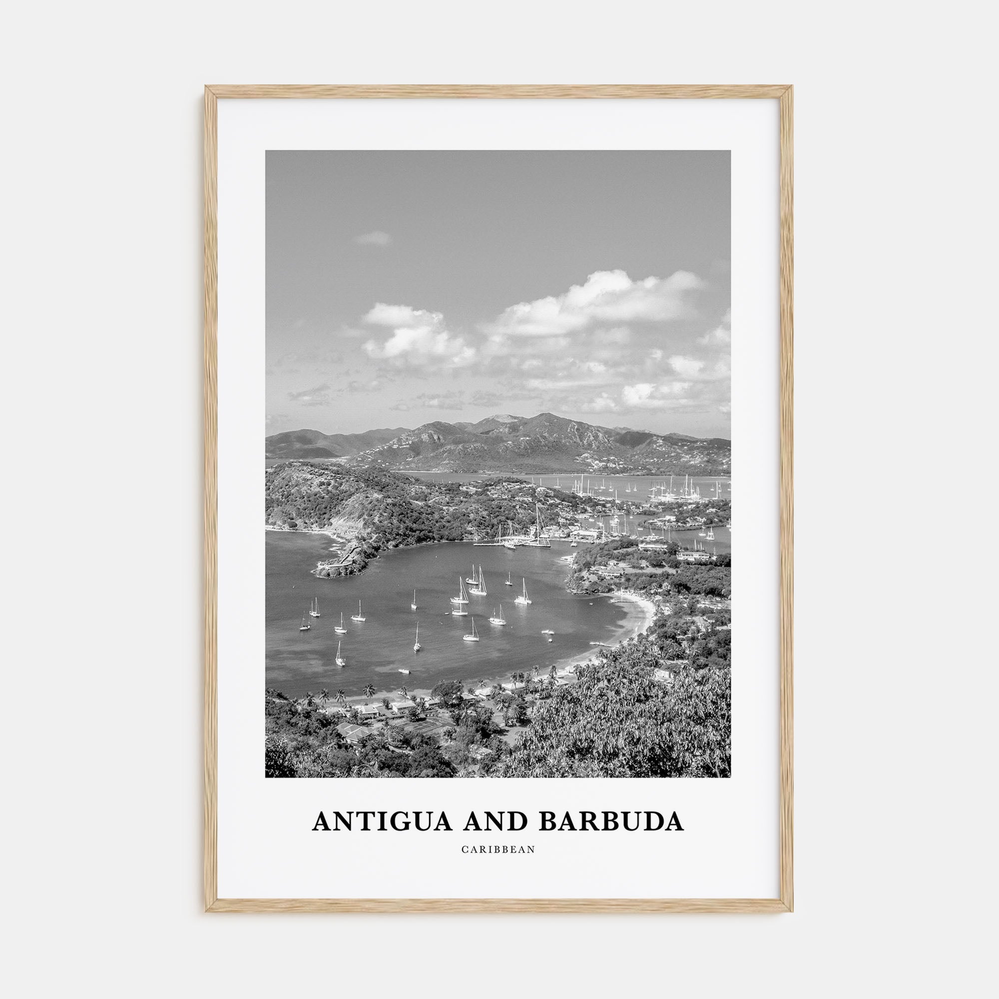 Antigua and Barbuda Portrait B&W Poster