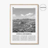 Antigua and Barbuda Print Black and White, Antigua and Barbuda Wall Art, Antigua and Barbuda Poster, St John's, Caribbean