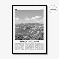 Antigua and Barbuda Print Black and White, Antigua and Barbuda Wall Art, Antigua and Barbuda Poster, St John's, Caribbean