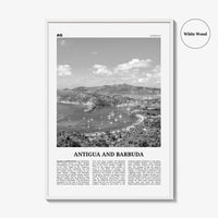 Antigua and Barbuda Print Black and White, Antigua and Barbuda Wall Art, Antigua and Barbuda Poster, St John's, Caribbean