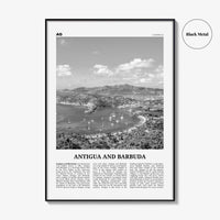 Antigua and Barbuda Print Black and White, Antigua and Barbuda Wall Art, Antigua and Barbuda Poster, St John's, Caribbean