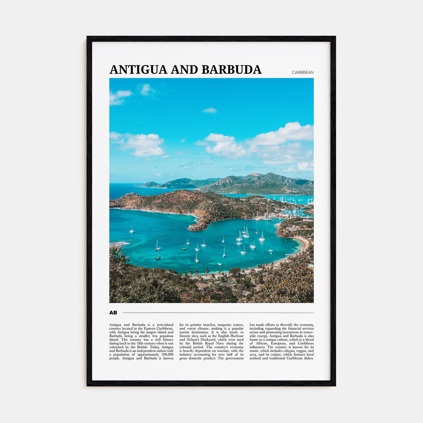 Antigua and Barbuda Travel Color Poster