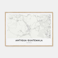 Antigua Guatemala Map Landscape Poster