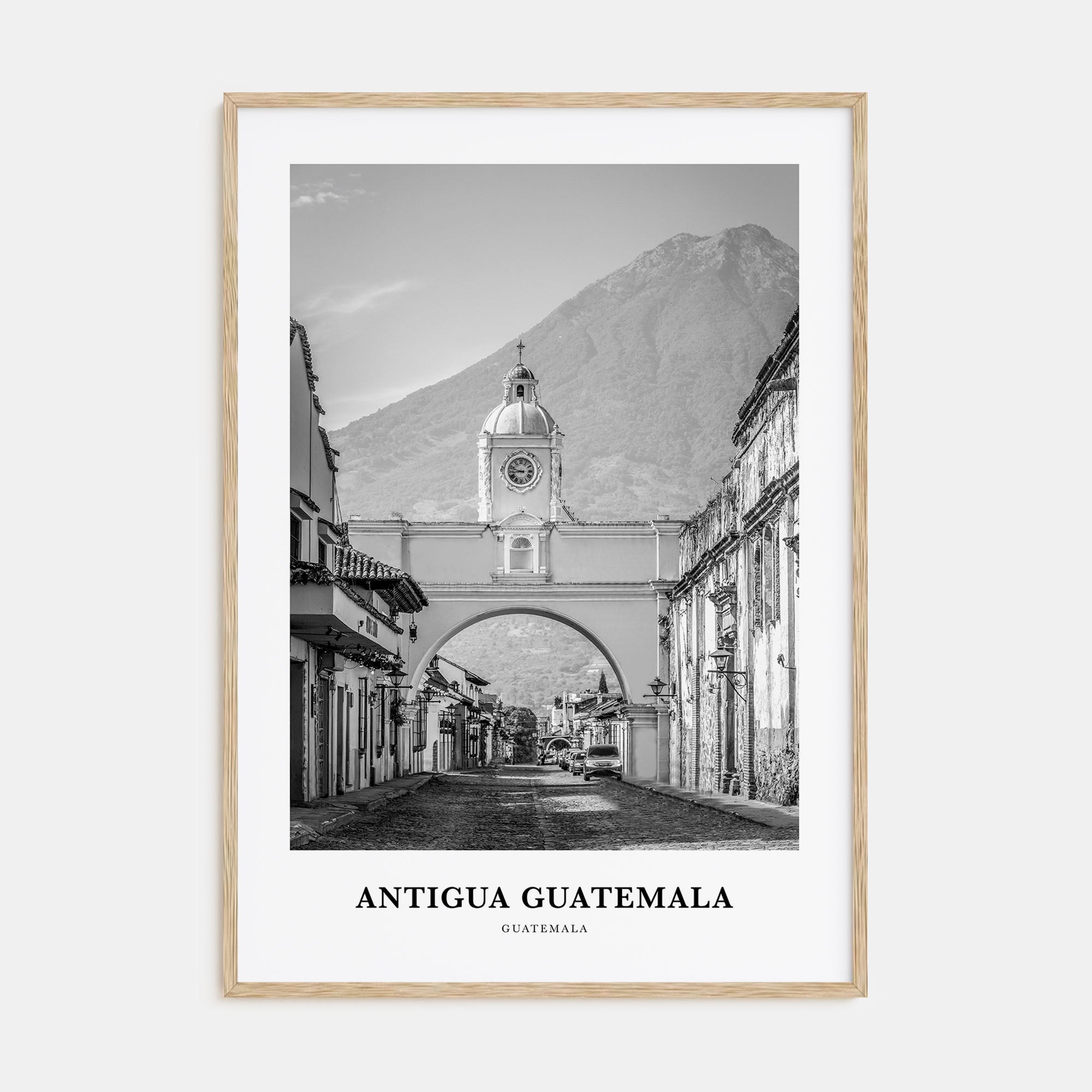 Antigua Guatemala Portrait B&W Poster