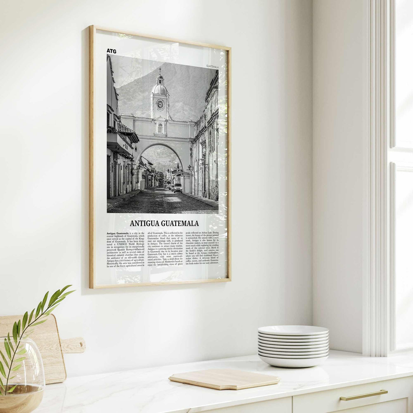 Antigua Guatemala Print Black and White, Antigua Guatemala Wall Art, Antigua Guatemala Poster, Antigua Guatemala Photo, Antigua Wall Décor