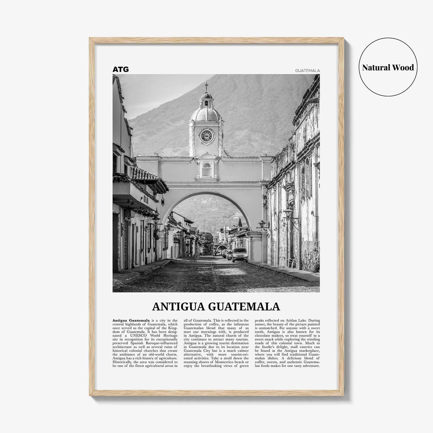 Antigua Guatemala Print Black and White, Antigua Guatemala Wall Art, Antigua Guatemala Poster, Antigua Guatemala Photo, Antigua Wall Décor
