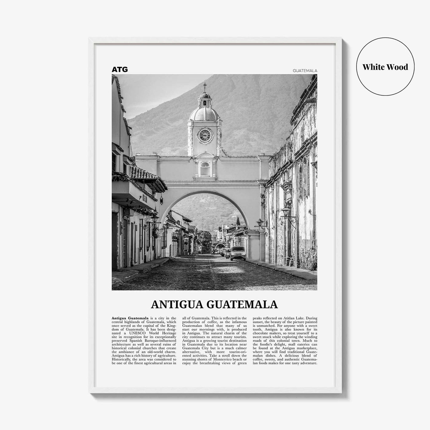 Antigua Guatemala Print Black and White, Antigua Guatemala Wall Art, Antigua Guatemala Poster, Antigua Guatemala Photo, Antigua Wall Décor