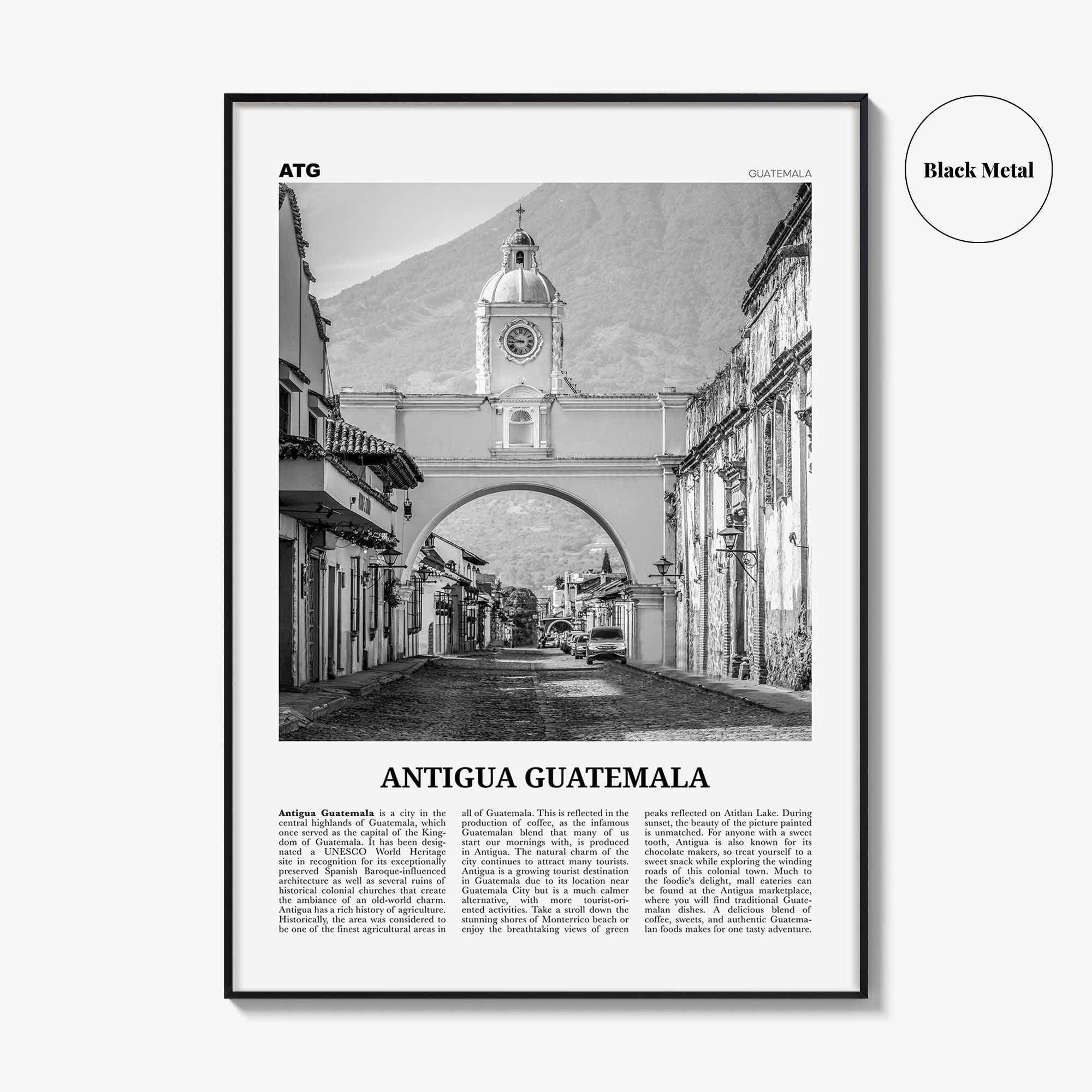 Antigua Guatemala Print Black and White, Antigua Guatemala Wall Art, Antigua Guatemala Poster, Antigua Guatemala Photo, Antigua Wall Décor