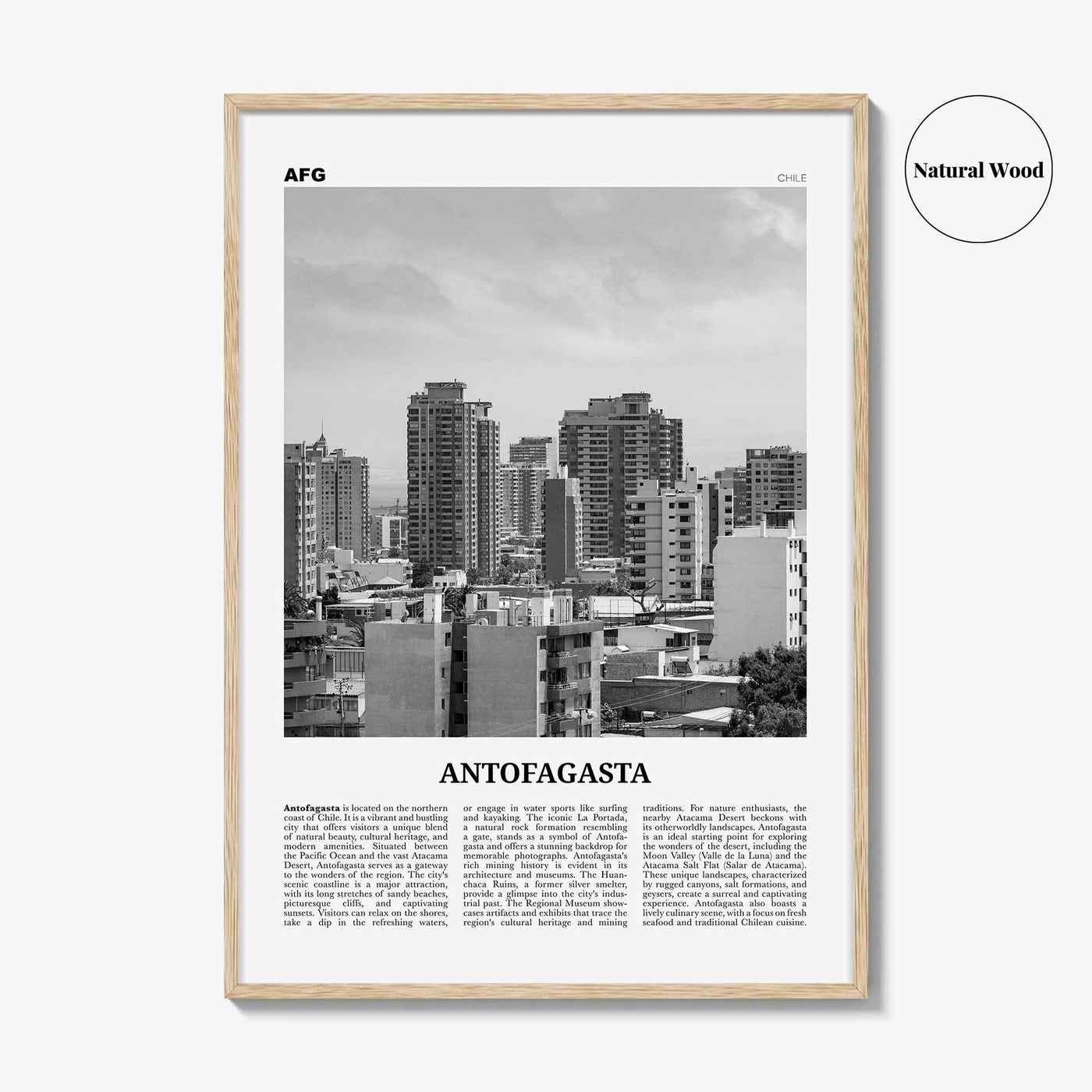 Antofagasta Print Black and White, Antofagasta Wall Art, Antofagasta Poster, Antofagasta Photo, Antofagasta Wall Décor, Antofagasta, Chile