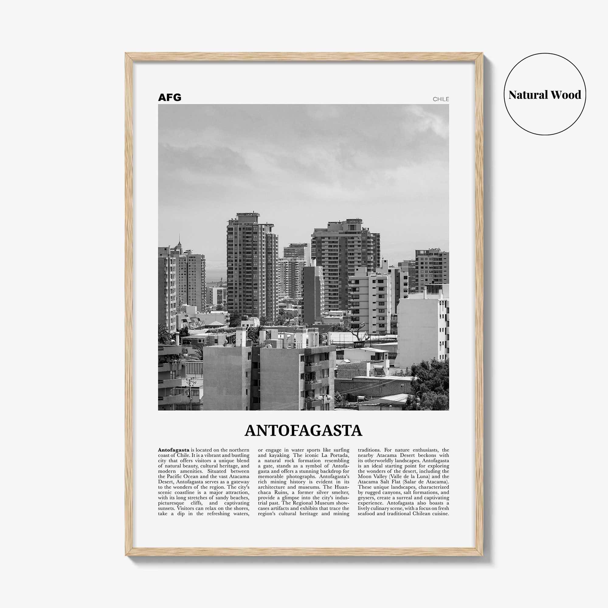 Antofagasta Print Black and White, Antofagasta Wall Art, Antofagasta Poster, Antofagasta Photo, Antofagasta Wall Décor, Antofagasta, Chile
