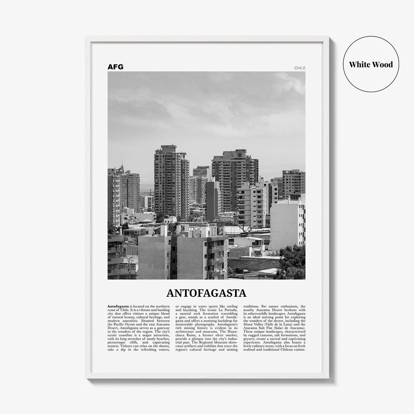 Antofagasta Print Black and White, Antofagasta Wall Art, Antofagasta Poster, Antofagasta Photo, Antofagasta Wall Décor, Antofagasta, Chile
